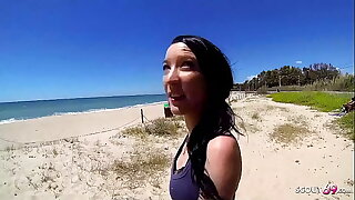 Skinny Teen Tania Pickup for First Assfuck elbow Public Beach by old Guy